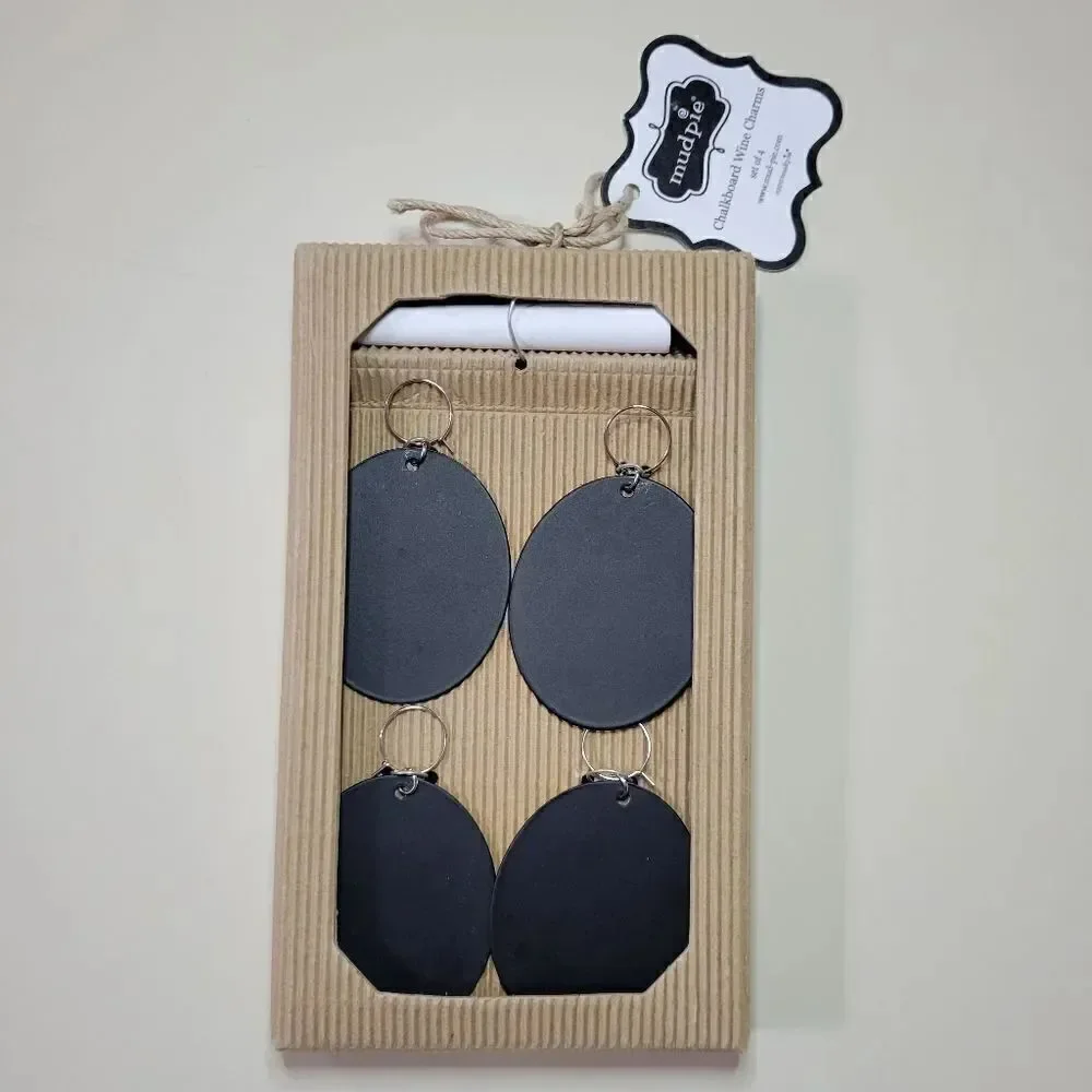 Mud Pie Chalkboard Wine Charm Set